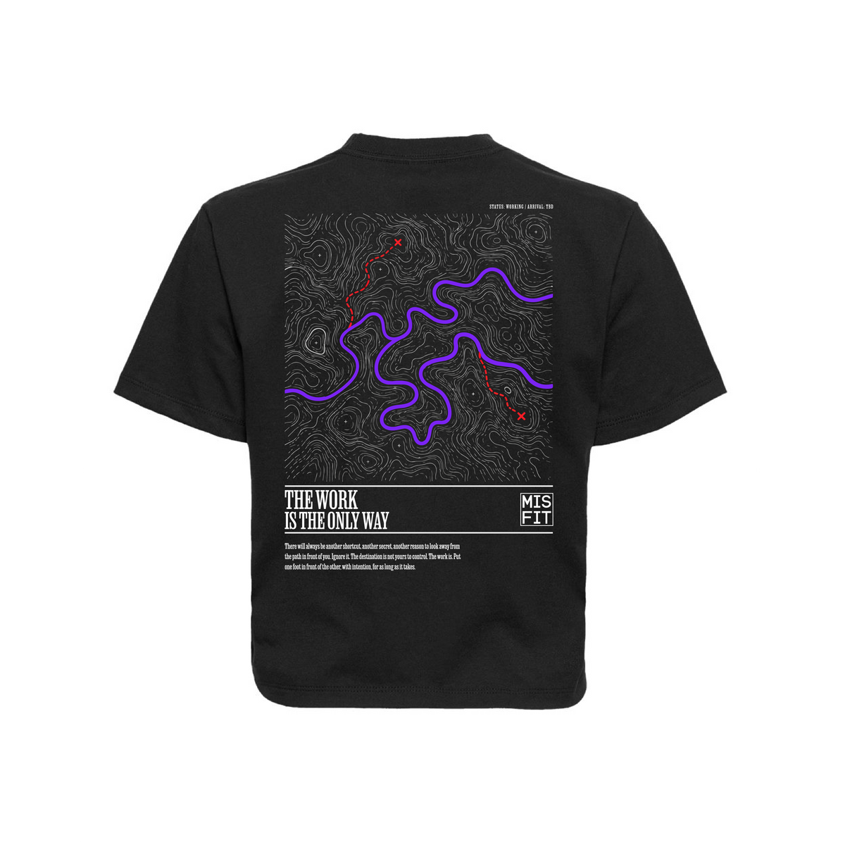 The Work is the Only Way - Black Heavyweight Boxy Tee